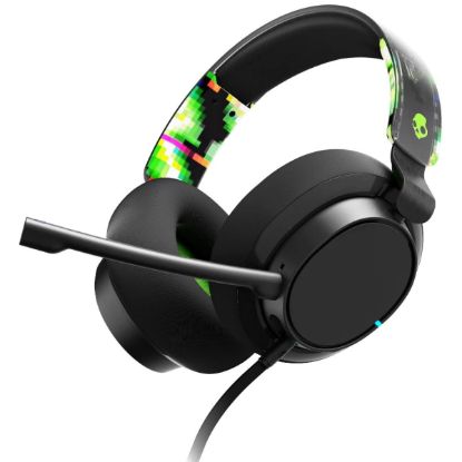 صورة سماعة قيمنق سلكية خفيفة الوزن Skullcandy SLYR Pro (USB-C إلى USB-A، منفذ 3.5mm) - سماعة فوق الأذن بميكروفون Smart Clear، متعددة المنصات PC وأجهزة الألعاب، لون Black Digi Hype