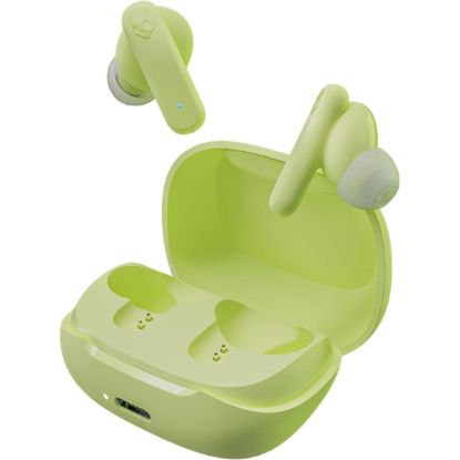 صورة سماعات Skullcandy Smokin اللاسلكية الحقيقية (بلوتوث 5.2) - سماعات داخل الأذن بميكروفون، بطارية إجمالية 20 ساعة + علبة شحن سريع، مقاومة للماء والغبار، تحكم بالمكالمات والوسائط والإيكولايزر، لون Matcha