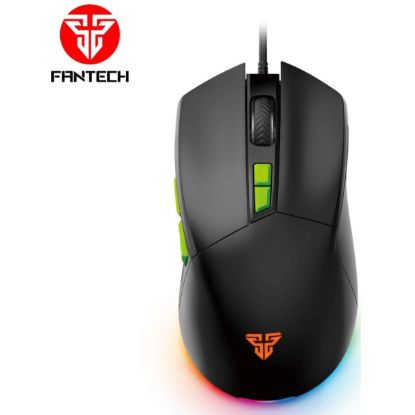 صورة ماوس قيمنق سلكي FANTECH PHANTOM II VX6 بحساس بصري وإضاءة RGB - لون أسود، دقة 7200 DPI، 7 أزرار قابلة للبرمجة
