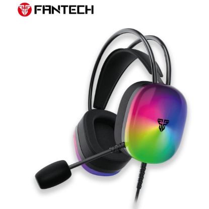 صورة سماعة قيمنق Fantech AURORA HG29 سلكية بإضاءة RGB وصوت محيطي افتراضي 7.1 عبر USB - صوت واضح وباس عميق، ميكروفون متعدد الاتجاهات، تحكم سهل بمستوى الصوت
