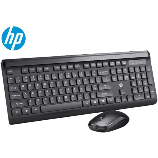 صورة طقم مكتبي HP CS500 لاسلكي 2 في 1 (2.4 جيجاهرتز) - لوحة مفاتيح كاملة الحجم بتصميم رفيع هادئ وماوس بدقة تصل إلى 1600 DPI، لوحة مفاتيح عربية، لأنظمة ويندوز