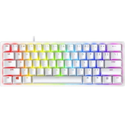 صورة لوحة مفاتيح قيمنق ميكانيكية Razer Huntsman Mini بمقاس 60% بإضاءة Chroma RGB سلكية (كابل Type-C قابل للفصل) - مفاتيح بصرية نقرية (بنفسجية)، هيكل ألمنيوم، مفاتيح قابلة للبرمجة بالكامل، لون Mercury