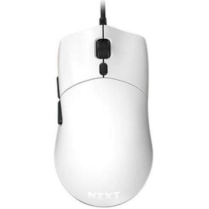 صورة ماوس قيمنق NZXT Lift خفيف الوزن ومتماثل اليدين بإضاءة RGB وحساس بصري - دقة 16K DPI، وزن 67 غرام، مفاتيح Omron الميكانيكية، كابل منخفض الاحتكاك، لون أبيض