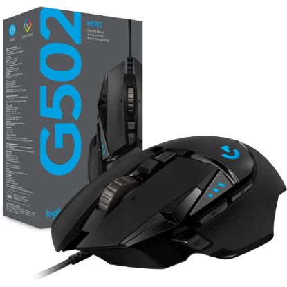 صورة ماوس قيمنق عالي الأداء Logitech G502 HERO بإضاءة RGB قابل للبرمجة بالكامل - 11 زرًا، حساس Hero 25K، يأتي مع كابل جلدي