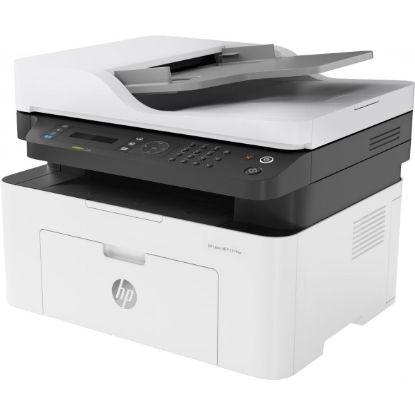 صورة طابعة ليزر متعددة الوظائف HP Laser MFP M137fnw أبيض وأسود 4 في 1 لاسلكية وشبكية (طباعة، مسح ضوئي، نسخ، فاكس) مع مغذي أوراق تلقائي - لون أبيض