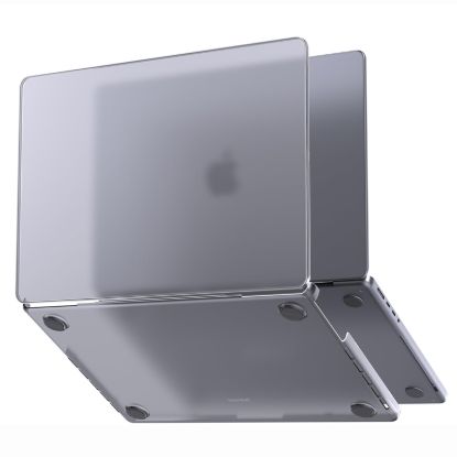 صورة غطاء حماية COTECi MB-086-TB لجهاز ماك بوك بتشطيب مصقول (Frosted) - أسود شفاف، لجهاز MacBook Neo 13 بوصة