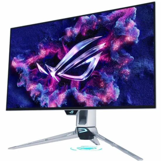 صورة شاشة قيمنق ASUS ROG PG27AQWP-W مقاس 27 بوصة بتقنية Tandem OLED لامعة TrueBlack بدقة 2K - وضع مزدوج (4K بمعدل 540Hz / HD بمعدل 720Hz)، استجابة 0.02ms، DisplayHDR 500، متوافقة مع G-SYNC، مستشعر قرب Neo، منفذ USB Type-C