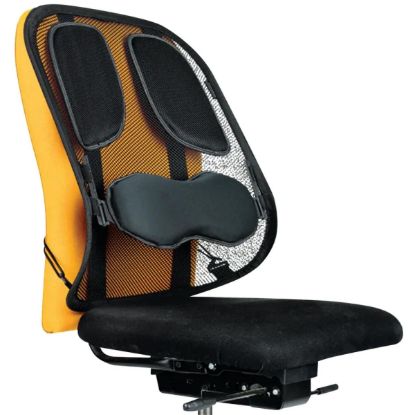 صورة مسند ظهر شبكي Fellowes Professional Series - قابل للتعديل، إسفنج ذاكرة، يُثبَّت على أي كرسي، أسود