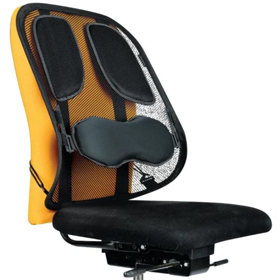 صورة مسند ظهر شبكي Fellowes Professional Series - قابل للتعديل، إسفنج ذاكرة، يُثبَّت على أي كرسي، أسود