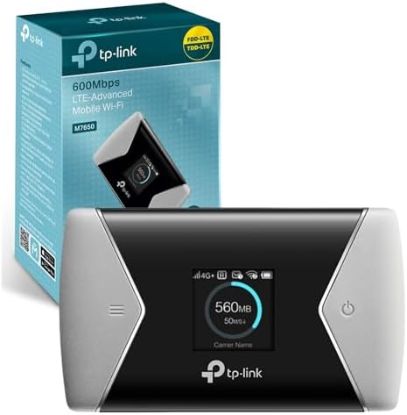 صورة راوتر متنقل TP-Link M7650 - 4G/LTE بسرعة تصل إلى 600 ميجابت/ثانية، Cat11، بطارية 3000 mAh، شاشة LCD، يدعم شرائح SIM غير المقفلة