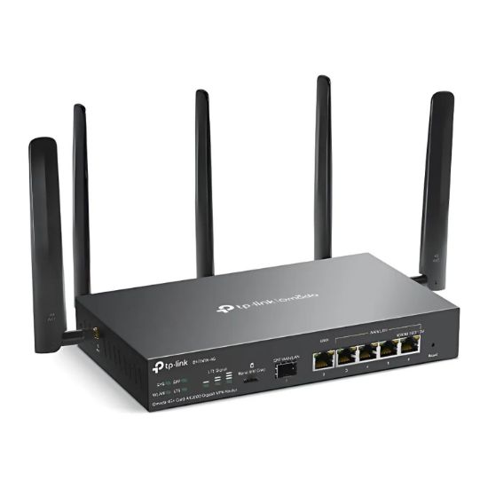 صورة بوابة VPN TP-Link Omada ER706WP-4G بتقنية AX3000 Wi-Fi 6 و4G+ Cat6 جيجابت مع 4 منافذ PoE+