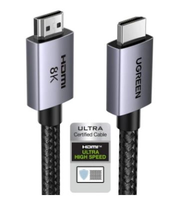 صورة كيبل UGREEN 25911 HDMI 2.1 بدقة 8K بسرعة 48 جيجابت، طول 10 أقدام، كيبل هاي سبيد ألومنيوم، يدعم 4K@240Hz وَ120Hz وَ10K وَ8K@60Hz، لأجهزة PS5 وبلو راي وRoku TV وSwitch 2 وMac mini