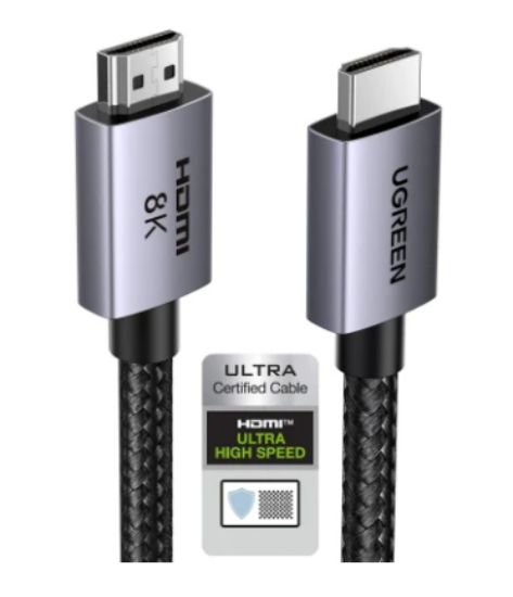 صورة كيبل UGREEN 25911 HDMI 2.1 بدقة 8K بسرعة 48 جيجابت، طول 10 أقدام، كيبل هاي سبيد ألومنيوم، يدعم 4K@240Hz وَ120Hz وَ10K وَ8K@60Hz، لأجهزة PS5 وبلو راي وRoku TV وSwitch 2 وMac mini