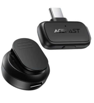 صورة ميكروفون ياقة لاسلكي ACEFAST R7 بتردد 2.4 جيجاهرتز ومنفذ USB-C - أسود
