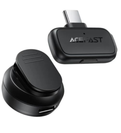 صورة ميكروفون ياقة لاسلكي ACEFAST R7 بتردد 2.4 جيجاهرتز ومنفذ USB-C - أسود