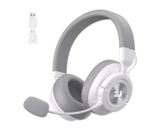 Picture of Redragon H889WG Wireless Gaming Headset, 4-in-1 (2.4G/BT/USB/3.5mm), 51H Battery & Play-While-Charging, 7.1 Spatial Audio & 53mm Drivers, Detachable Mic, Multi-Platform Headphone for PC/PS5/NS/Mobile - White