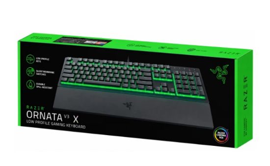 Picture of Razer Ornata V3 X Gaming Low-Profile Keys Silent Membrane Switches Spill Resistant Chroma RGB Lighting Ergonomic Wrist Rest - Arabic / English