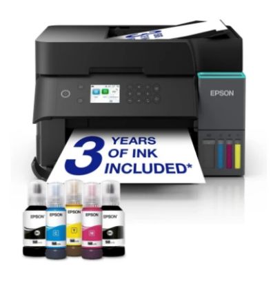 صورة طابعة EPSON EcoTank L6370 بحجم A4 مع واي فاي ومسح/طباعة مزدوجة الوجه، طابعة خزان حبر متعددة الوظائف للشركات الصغيرة والمتوسطة، تقنية Heat-Free مع زجاجات حبر تصل لـ8500 صفحة