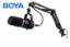 صورة ميكروفون BOYA CastMic S60B ديناميكي USB-C/XLR بإضاءة RGB مع ذراع بووم - أسود