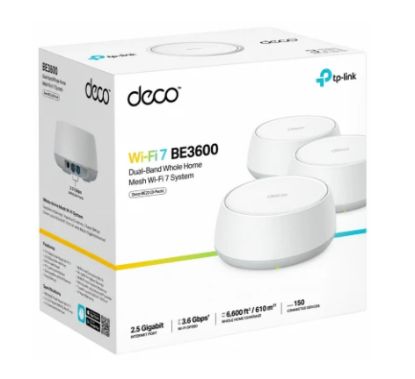 صورة نظام شبكة Mesh منزلية TP-Link Deco BE22 BE3600 ثنائي النطاق WiFi 7 | 4 سترايم بسرعة 3.6 جيجابت، قنوات 160 ميجاهرتز | دعم VPN وMLO، عبوة 3 قطع