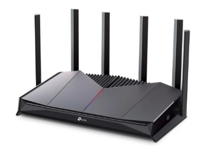 صورة راوتر قيمنق TP-Link Archer GE400 ثنائي النطاق WiFi 7 طراز BE6500 بسرعة 6.5 جيجابت و6 سترايم، منفذين 2.5G و3 منافذ 1G، تسريع الألعاب، منفذ ولوحة قيمنق مخصصة، إضاءة RGB، يدعم Easymesh وHomeshield