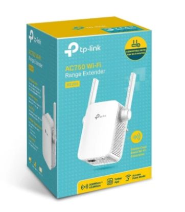 صورة موسع مدى لاسلكي TP-Link RE205 ثنائي النطاق AC750، منفذ إيثرنت، هوائيين خارجيين، تشغيل فوري Plug and Play، مؤشر إشارة ذكي