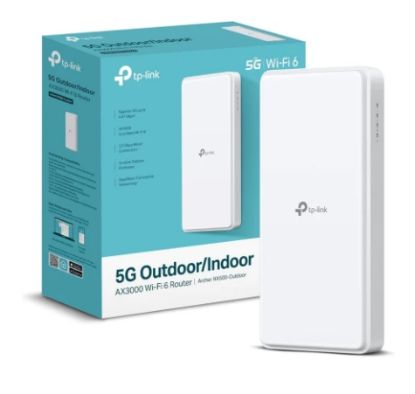 صورة راوتر خارجي TP-Link Archer NX500-Outdoor 5G بفتحة شريحة SIM، معيار AX3000 بتصميم مقاوم للعوامل الجوية IP66، يدعم PoE، منافذ جيجابت كاملة، متوافق مع EasyMesh