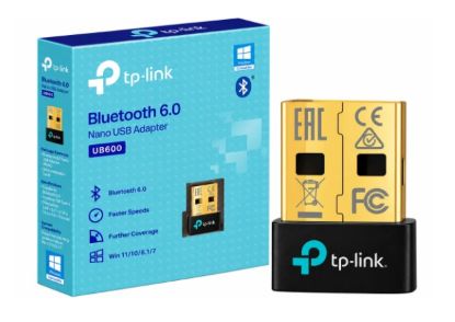 صورة محول بلوتوث TP-Link UB600 بتقنية بلوتوث 6.0 بشكل فلاشة USB، يدعم ربط الماوس/الكيبورد/السماعات/الهاتف/أذرع التحكم، تشغيل فوري Plug & Play، يعمل فقط على Windows 11/10/8.1/7