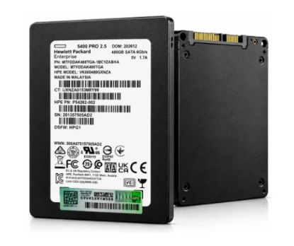 صورة قرص SSD مؤسسي HPE 5400 PRO سعة 480GB بمقاس 2.5 إنش ومنفذ SATA 6G