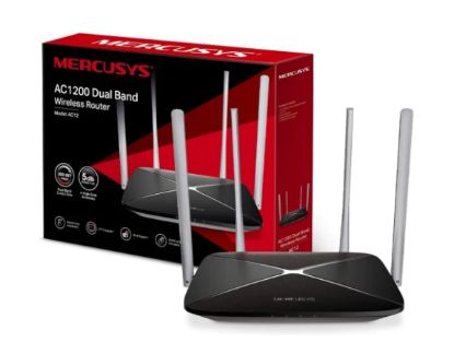صورة راوتر لاسلكي MERCUSYS AC1200 ثنائي النطاق، سرعة واي فاي تصل إلى 867 ميجابت/5 جيجاهرتز و300 ميجابت/2.4 جيجاهرتز، متوافق مع IPTV وIPv6، تركيب سهل