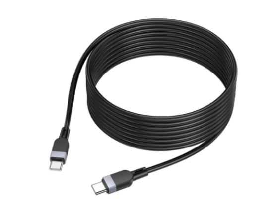 صورة كيبل HOCO X109 Energy من سيليكون بقوة شحن 60 واط من USB-C إلى USB-C بطول 3 متر - أسود