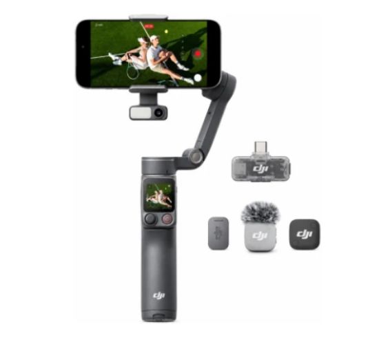 صورة جيمبال هاتف DJI Osmo Mobile 8P كومبو المبدع مع ميكروفون Mic Mini 2