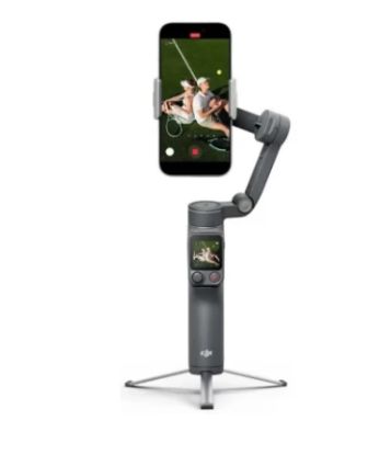 صورة جيمبال هاتف DJI Osmo Mobile 8P كومبو ستاندرد، تثبيت ثلاثي المحاور، تصميم قابل للطي، تتبع ActiveTrack، منصة فلوقينغ محمولة لأجهزة iPhone وAndroid - أسود