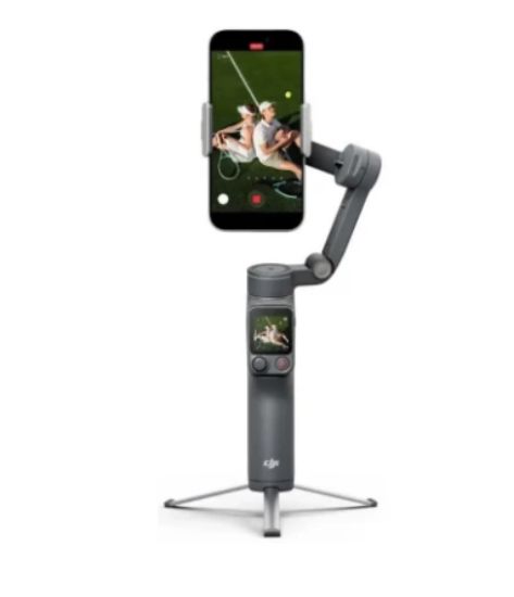 صورة جيمبال هاتف DJI Osmo Mobile 8P كومبو ستاندرد، تثبيت ثلاثي المحاور، تصميم قابل للطي، تتبع ActiveTrack، منصة فلوقينغ محمولة لأجهزة iPhone وAndroid - أسود